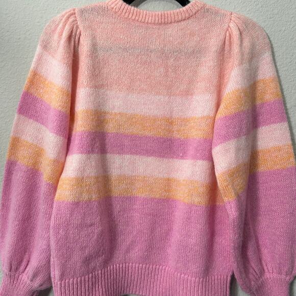 Lilly Pulitzer Ritza Striped Sweater In Lilac Wool Blend Barbiecore Coquette XS - Picture 11 of 13